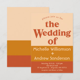 Invitación Terracota Naranja Moderno Retro 3.5x5
