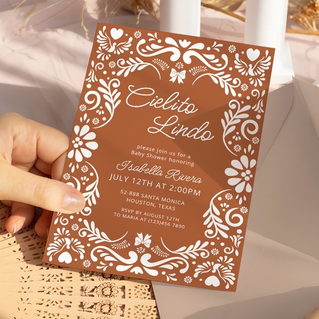 Invitación Terracota Papel Picado Baby Shower mexicano (Subido por el creador)