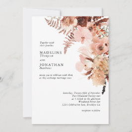 Invitación Terracota rústica Bohemian Hydrangea Boda