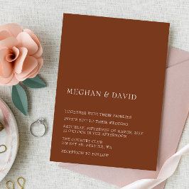 Invitación Terracota rústica simple elegante Boda moderno