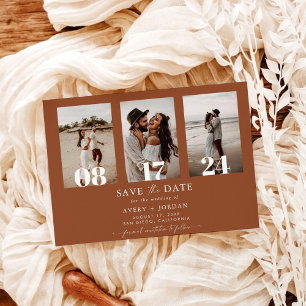Invitación Terracota Salva la fecha, foto de Boho Salva la fe
