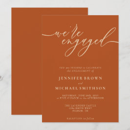 Invitación Terracota simple de compromiso