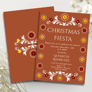 Invitación Terracota Talavera Fiesta Mexicana Fiesta de Navid