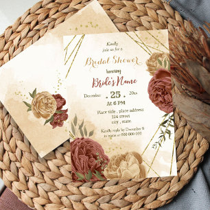 Invitación terracota terrateniente vegetación floral ducha de