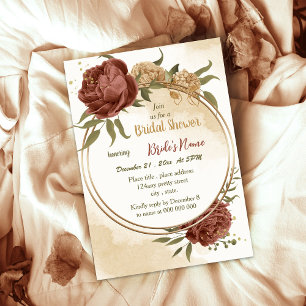 Invitación terracota terrateniente vegetación floral ducha de