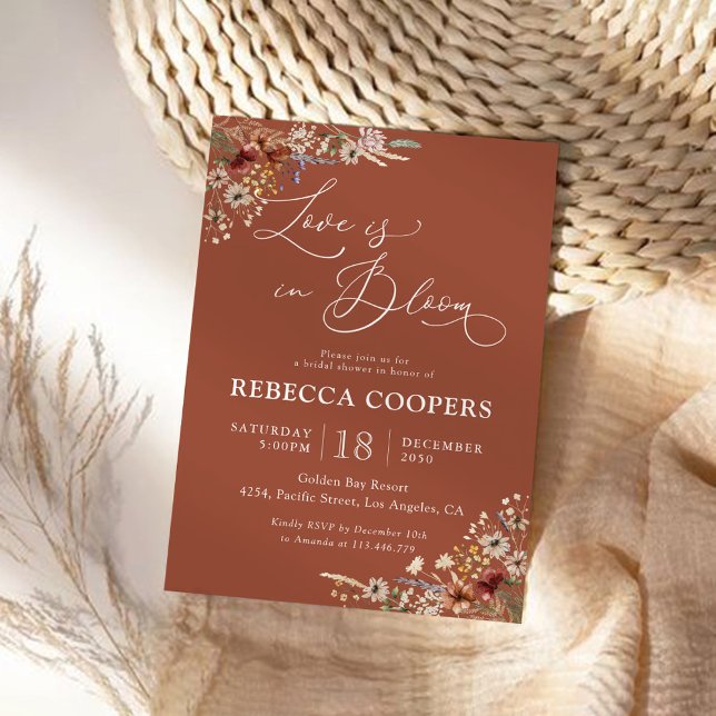 Invitación Terracota Tiny Wildflower Bridal Shower (Subido por el creador)