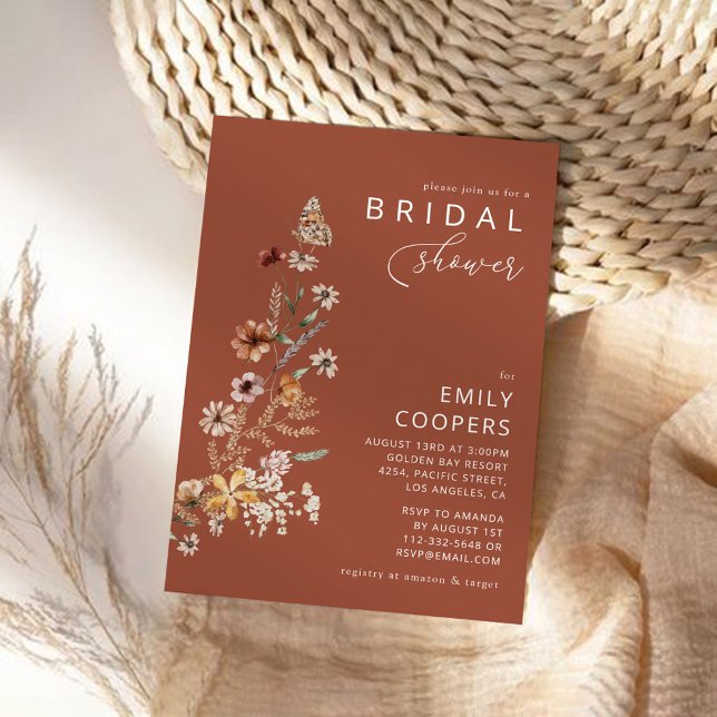 Invitación Terracota Tiny Wildflower Bridal Shower (Subido por el creador)