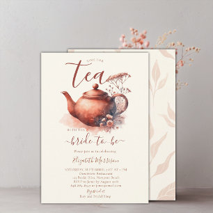 Invitación Terracota Wildflowers Art Pot Bridal Tea Shower