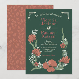 Invitación Terracota y Boda de artesanos florales