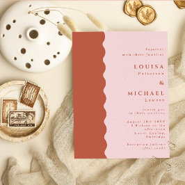 Invitación Terracota y Boda de Rubor del Borde del Boho Scall