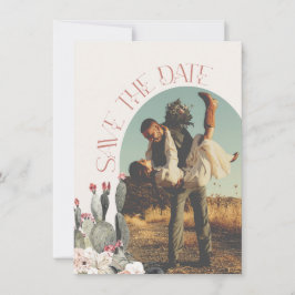 Invitación Terracota y Cactus Guardar la foto de la fecha