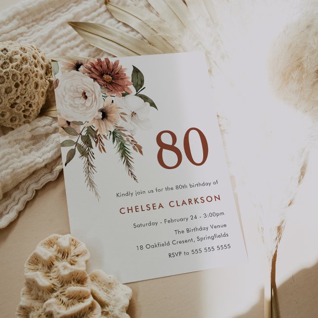 Invitación Terracota y fiesta de cumpleaños número 80 de Whit (Subido por el creador)
