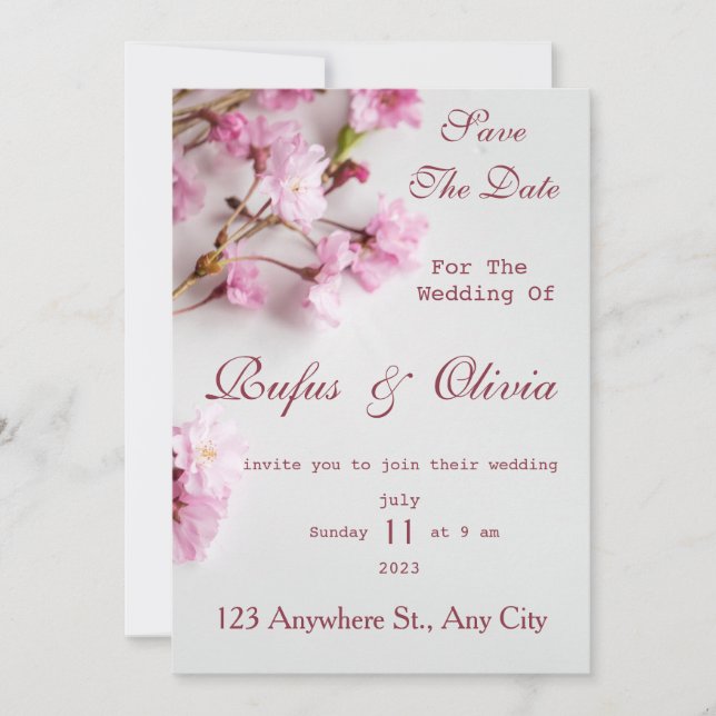 Invitación Terracota y flores blancas Boda exótico Boho I (Anverso)