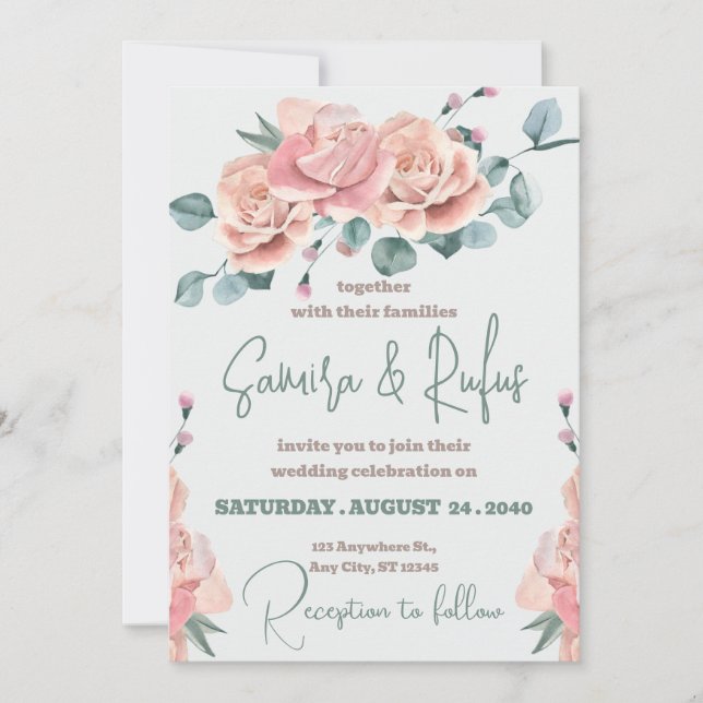 Invitación Terracota y orquídeas blancas Flores Boho Boda (Anverso)