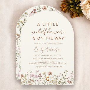 Invitación Terracotta A Little Wildflower Baby Shower