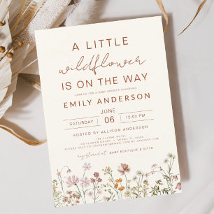 Invitación Terracotta A Little Wildflower Baby Shower