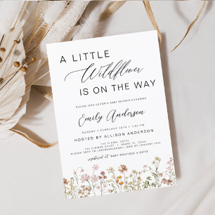 Invitación Terracotta A Little Wildflower Baby Shower