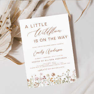 Invitación Terracotta A Little Wildflower Baby Shower