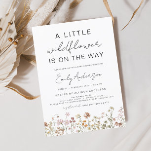 Invitación Terracotta A Little Wildflower Baby Shower