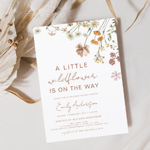 Invitación Terracotta A Little Wildflower Baby Shower