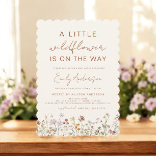 Invitación Terracotta A Little Wildflower Baby Shower
