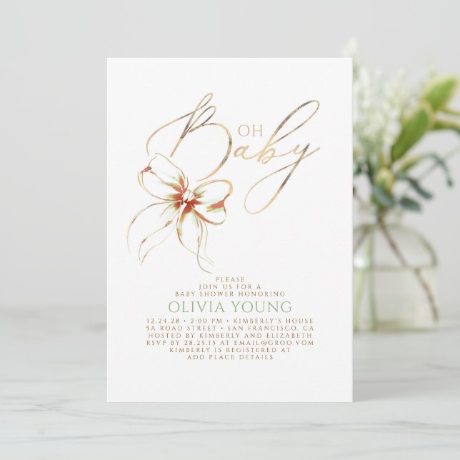 Invitación Terracotta and Sage Green Elegant Fall Baby Shower (Anverso de pie)