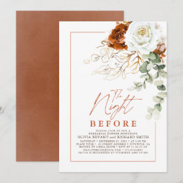 Invitación Terracotta and White Floral Rehearsal Dinner