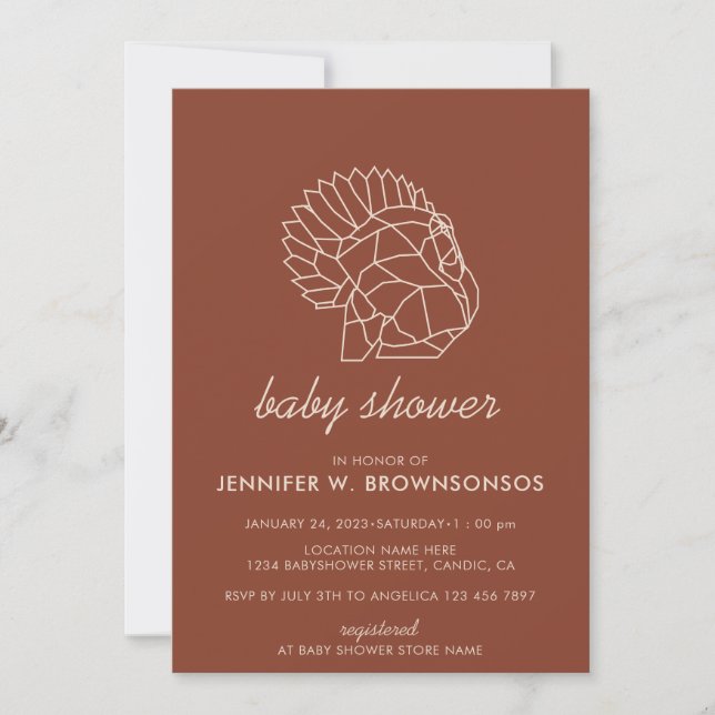 Invitación Terracotta Animal Turkey (Anverso)