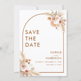 Invitación Terracotta Arch Boho Pampas Grass Save The Date