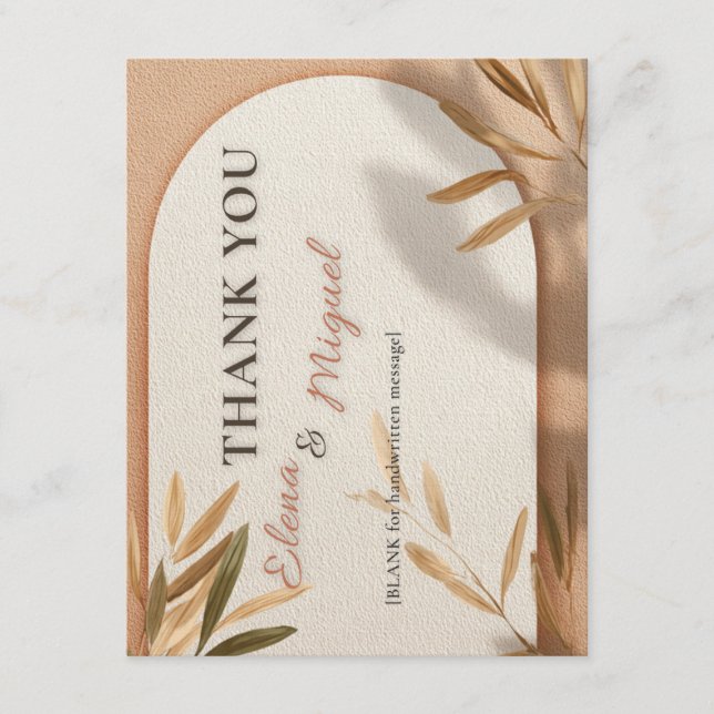 Invitación Terracotta Arch Wedding Thank You Card (Anverso)