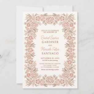 Invitación Terracotta Autumn Boda Floral
