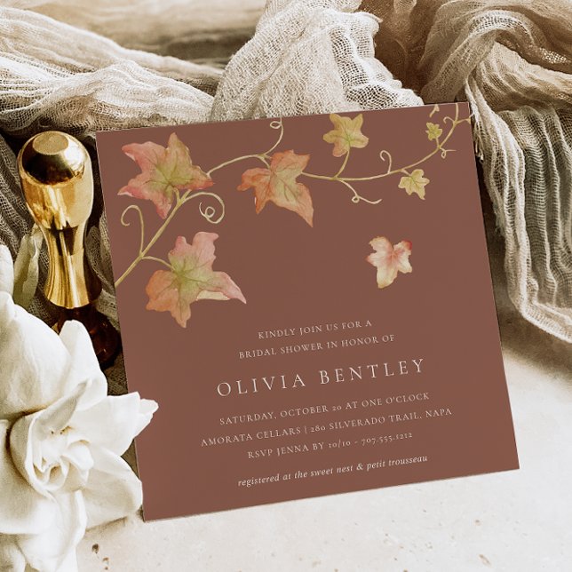 Invitación Terracotta | Autumn Leaves Fall Bridal Shower (Subido por el creador)