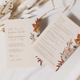 Invitación Terracotta Beige Moderno Floral Boho Fall Wedding