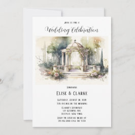 Invitación Terracotta Boda exterior con flores botánicas rosa