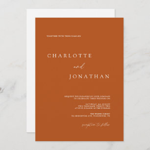 Invitación Terracotta Bohemian Boda de código QR moderno