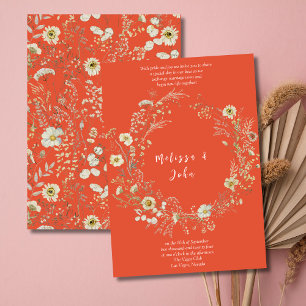 Invitación Terracotta Bohemian Boda de Flor Silvestre