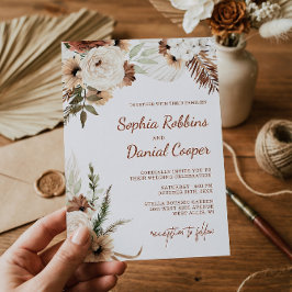 Invitación Terracotta Bohemian Boda de la Tierra Floral