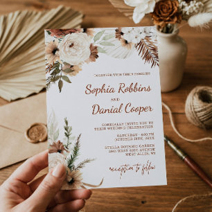 Invitación Terracotta Bohemian Boda de la Tierra Floral