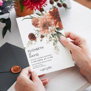 Invitación Terracotta Bohemian Boda Floral