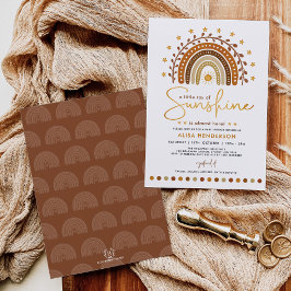 Invitación Terracotta Boho Arcoiris y Sunshine Baby Shower