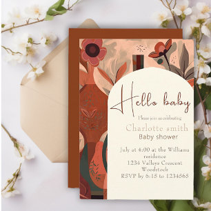 Invitación Terracotta boho baby ducha
