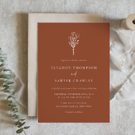 Invitación Terracotta Boho Boda Botánico Minimalista