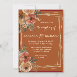 Invitación Terracotta Boho Cae Acuarela Floral