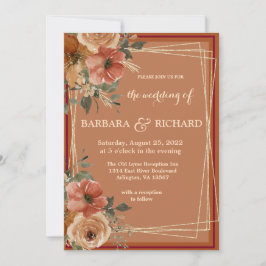 Invitación Terracotta Boho Cae Acuarela Floral