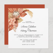 Terracotta Boho Dried Floral Pampas Boda