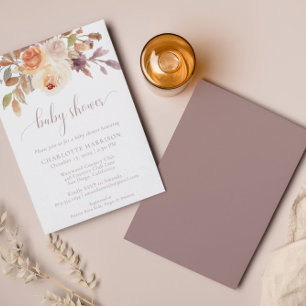 Invitación Terracotta Boho Fall Floral BABY SHOWER
