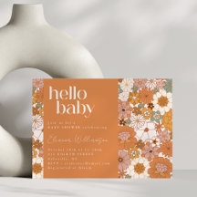 Terracotta Boho Floral Cute Hola Baby Shower