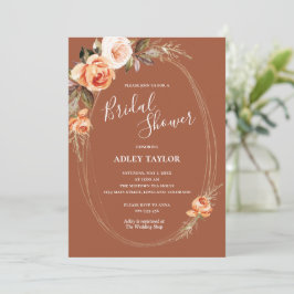 Invitación Terracotta Boho Floral Fall Bridal Shower