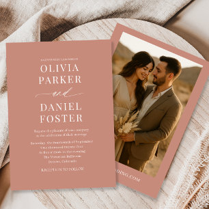 Invitación Terracotta Boho Minimalista Boda de fotografía