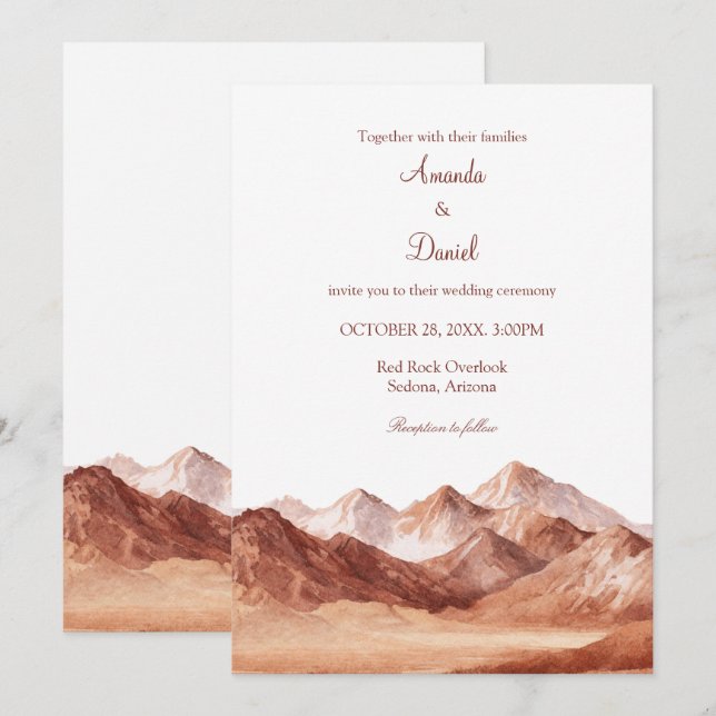 Invitación Terracotta Boho Mountain Southwest Wedding  (Anverso / Reverso)